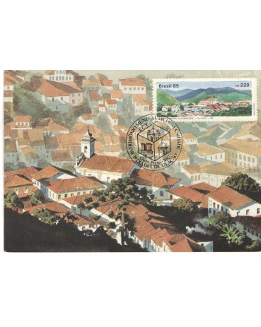 1985 MÁXIMO POSTAL OFICIAL 110 PATRIMÔNIO  MUNDIAL DA HUMANIDADE - OURO PRETO 7477A